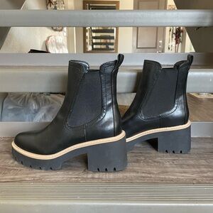 Black Chunky Heel Ankle Boots